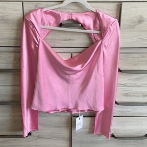CMEO collective pink silk top